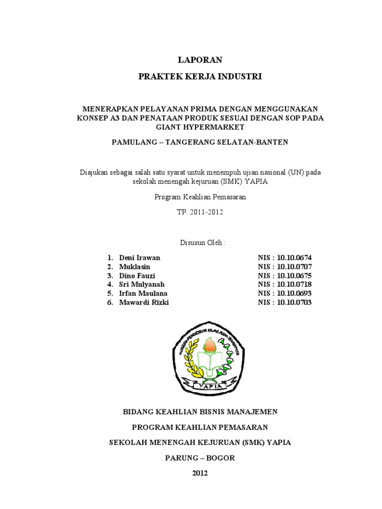 Detail Contoh Laporan Pkl Smk Nomer 28