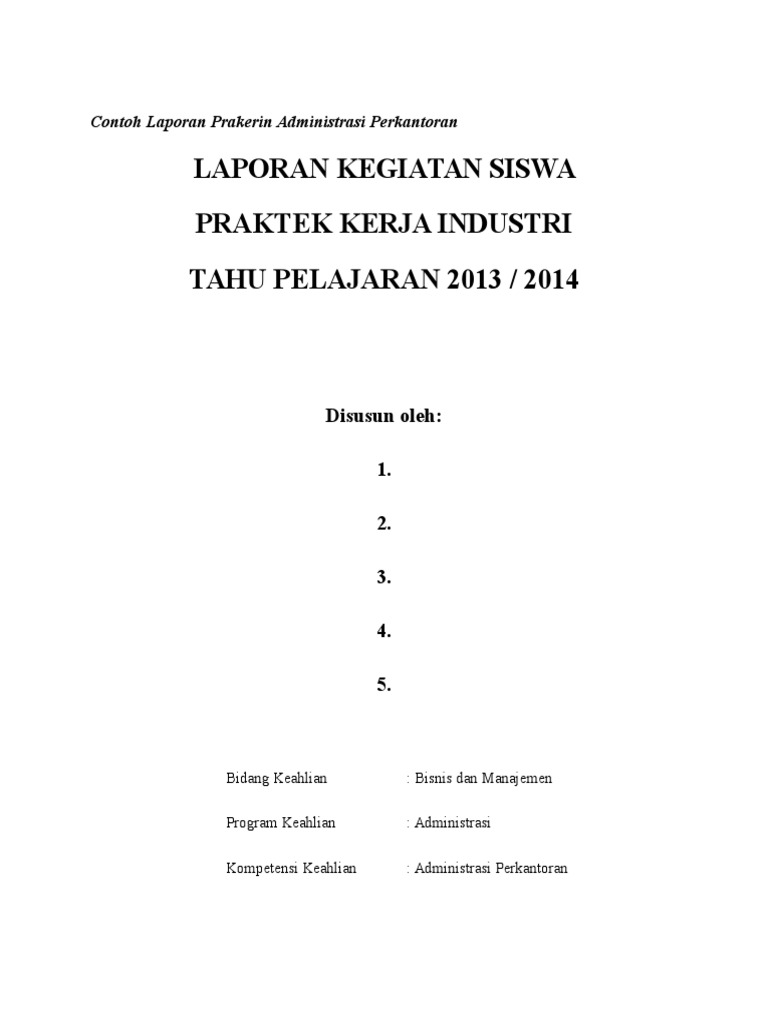 Detail Contoh Laporan Pkl Smk Administrasi Perkantoran Nomer 4