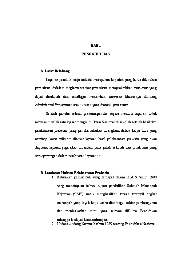 Detail Contoh Laporan Pkl Smk Administrasi Perkantoran Nomer 51