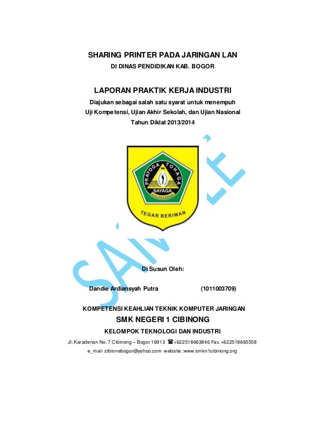 Detail Contoh Laporan Pkl Tkj Nomer 58