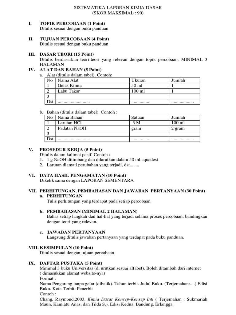 Detail Contoh Laporan Praktikum Kimia Nomer 30