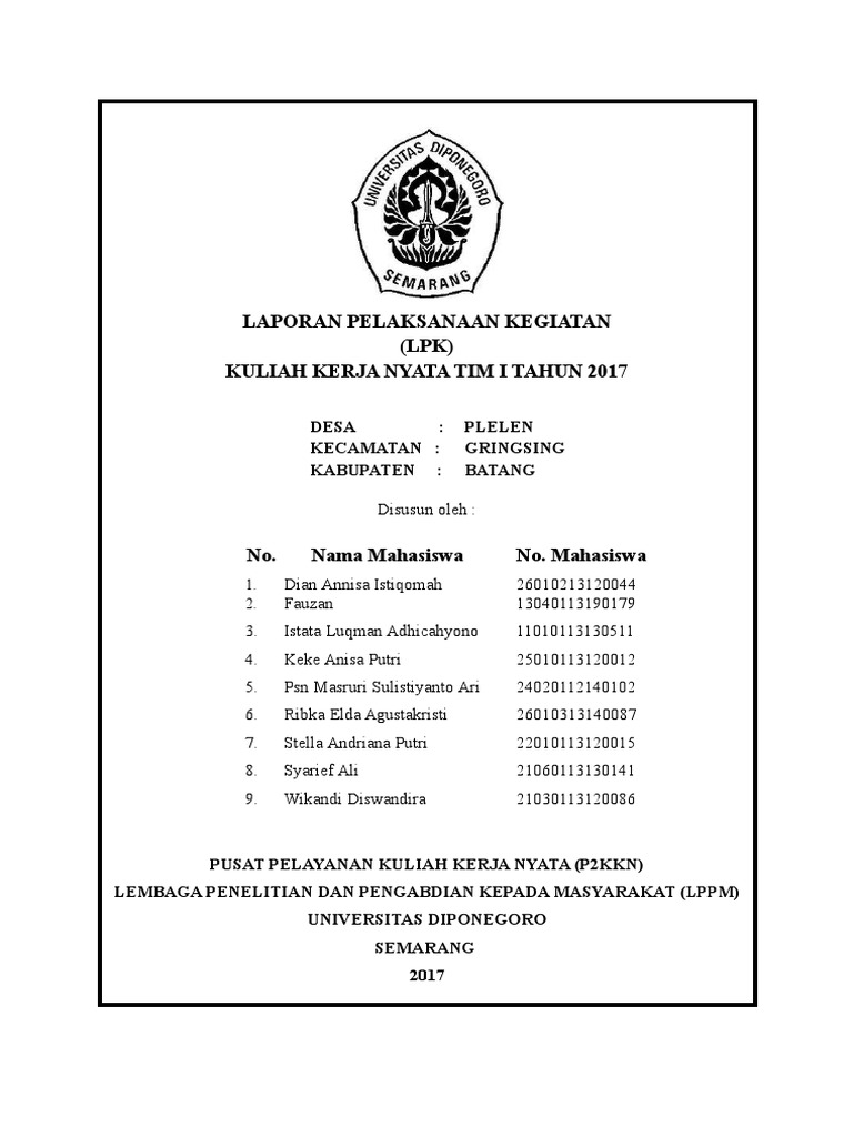 Detail Contoh Laporan Program Kerja Nomer 19