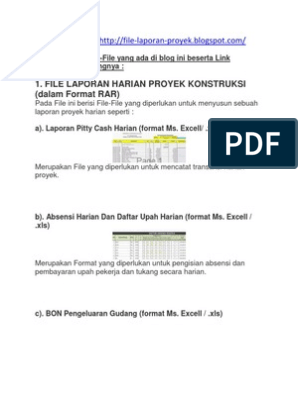 Detail Contoh Laporan Progress Proyek Xls Nomer 39