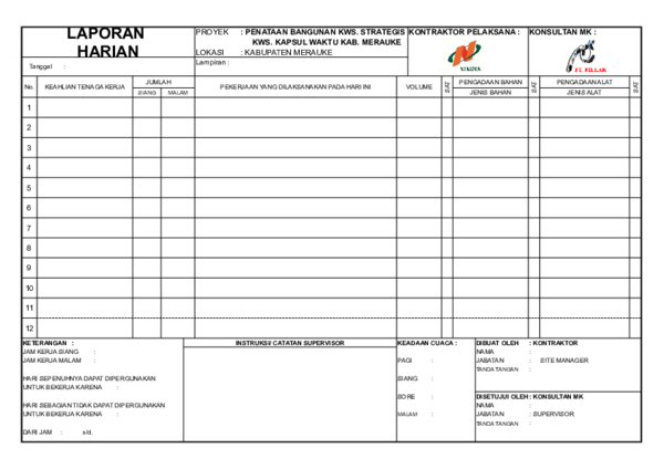 Detail Contoh Laporan Progress Proyek Xls Nomer 45