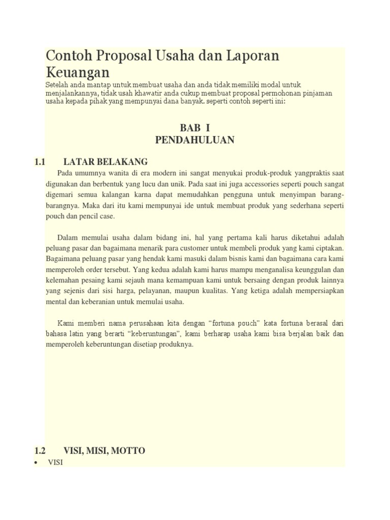 Detail Contoh Laporan Proposal Nomer 38