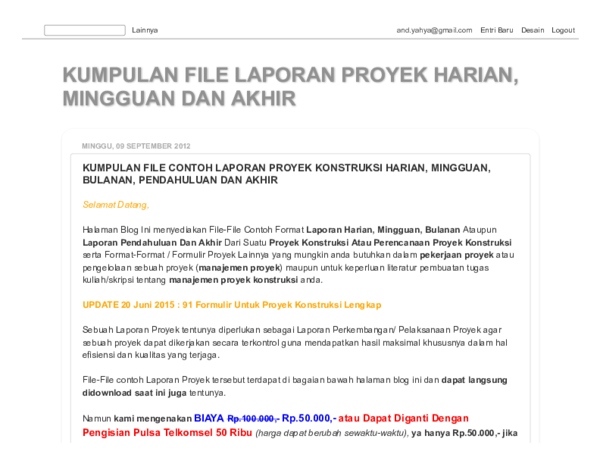 Detail Contoh Laporan Proyek Nomer 46