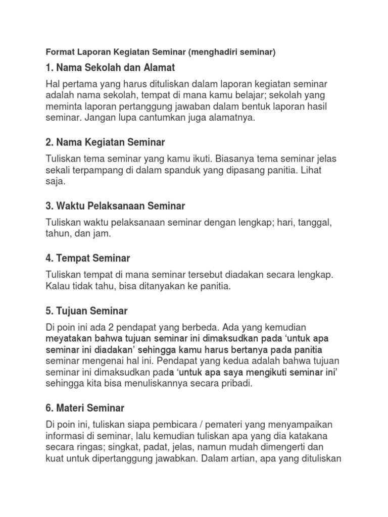 Detail Contoh Laporan Seminar Nomer 16