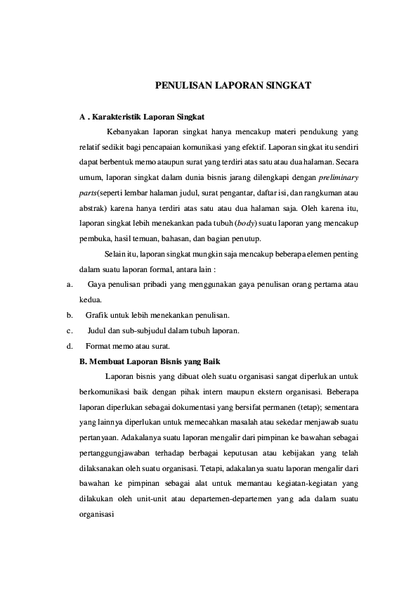 Detail Contoh Laporan Singkat Nomer 14