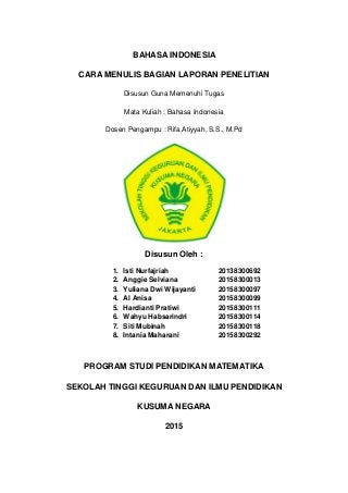 Contoh Laporan Yang Benar - KibrisPDR