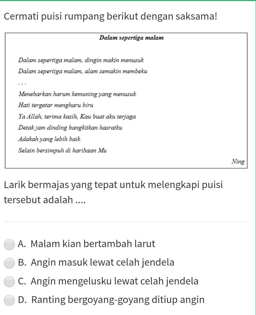 Detail Contoh Larik Bermajas Nomer 14