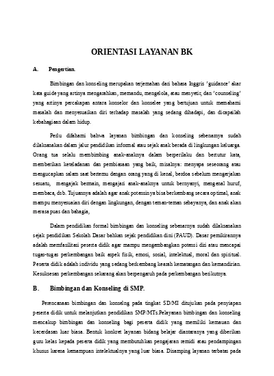 Detail Contoh Layanan Orientasi Nomer 25