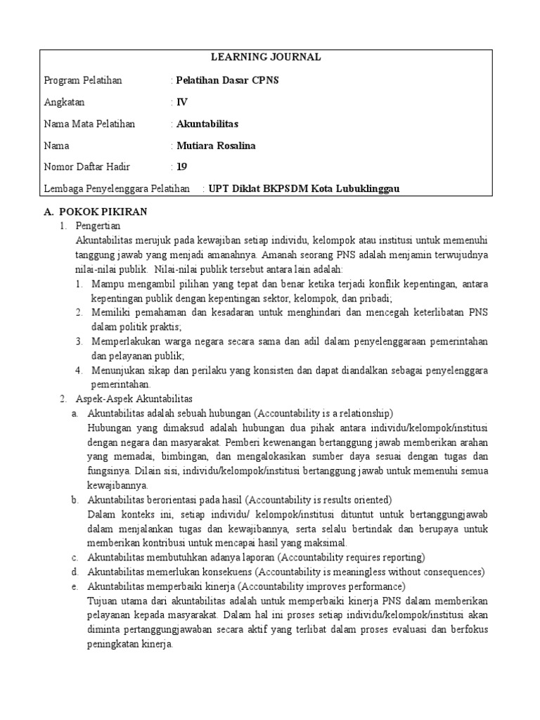 Detail Contoh Learning Journal Nomer 4