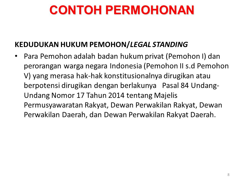 Detail Contoh Legal Standing Nomer 32