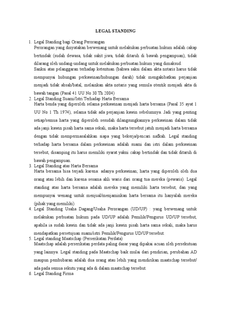 Detail Contoh Legal Standing Nomer 8