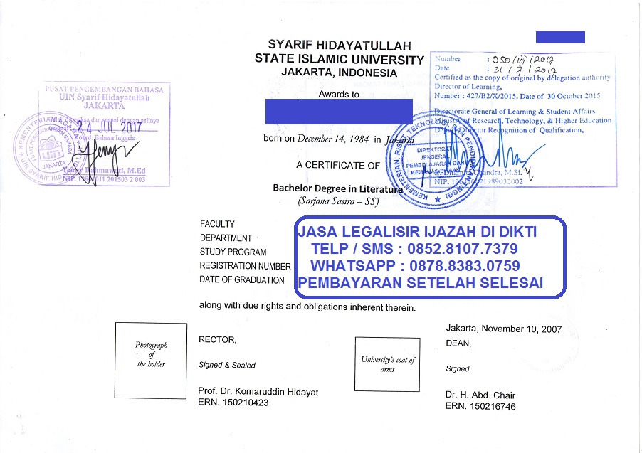 Detail Contoh Legalisir Ijazah Yang Benar Nomer 9