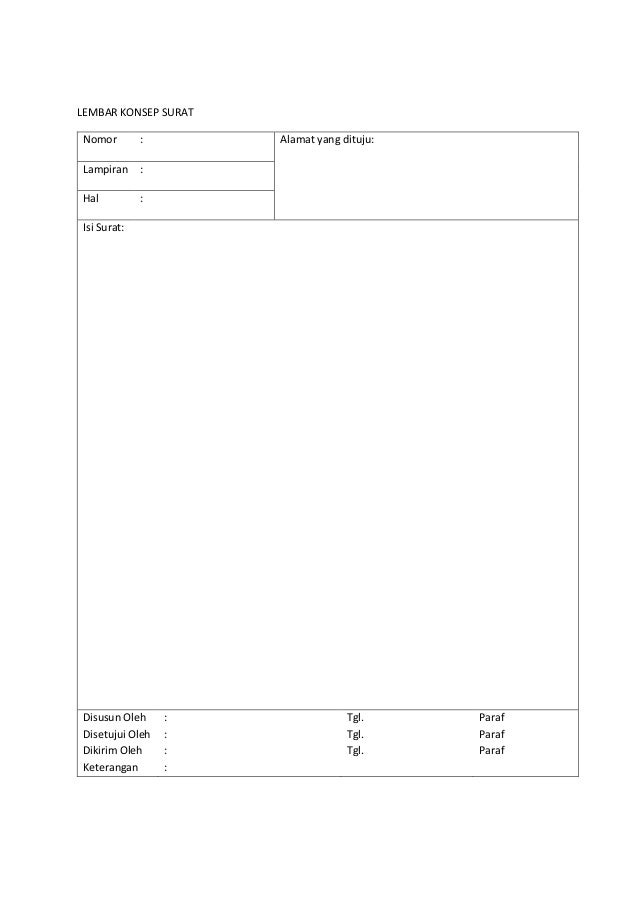 Contoh Lembar Konsep Surat - KibrisPDR