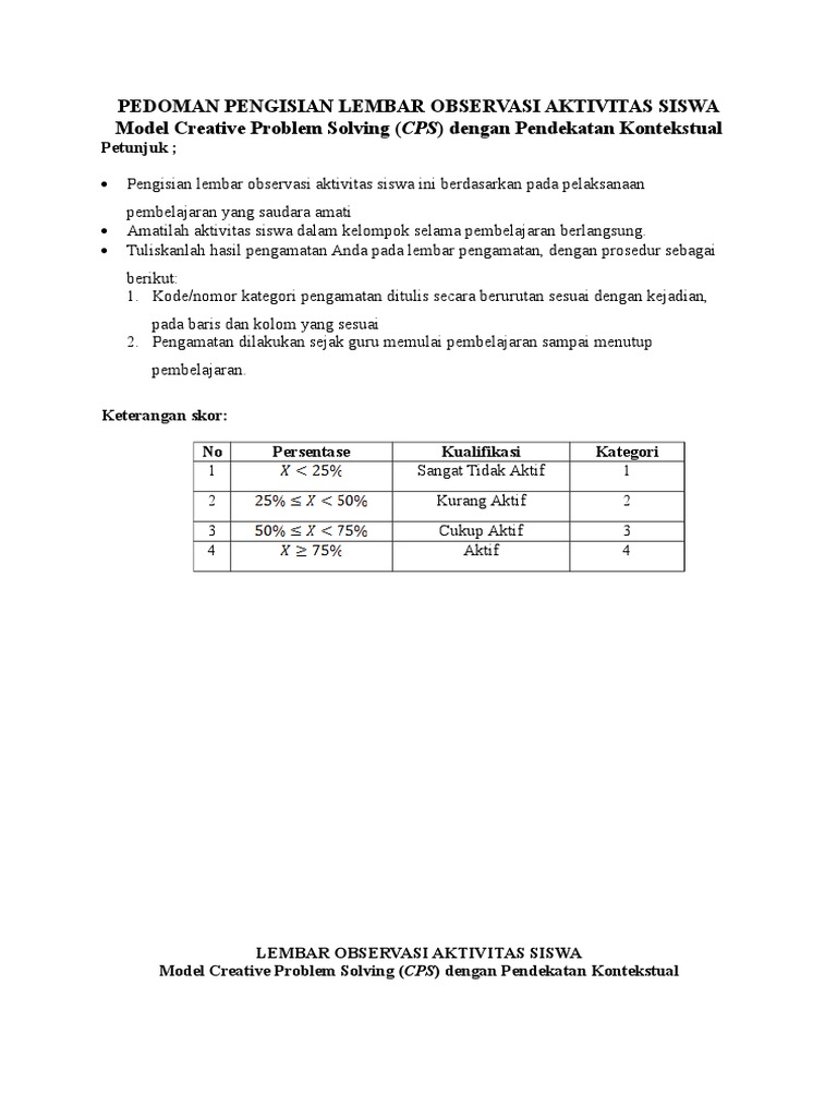 Detail Contoh Lembar Observasi Nomer 40