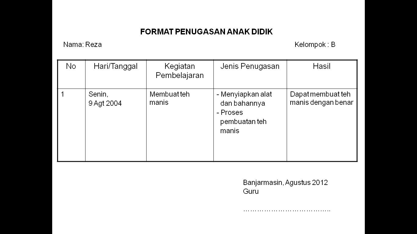 Detail Contoh Lembar Observasi Paud Nomer 24