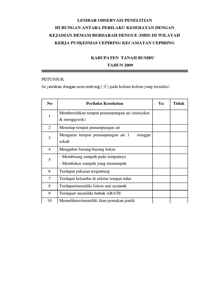 Detail Contoh Lembar Observasi Penelitian Nomer 11