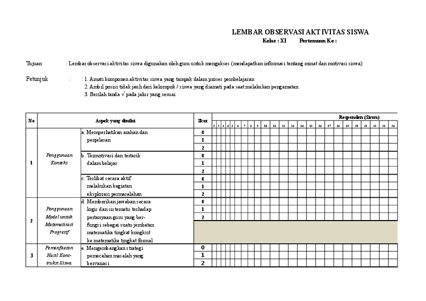 Detail Contoh Lembar Observasi Penelitian Nomer 35