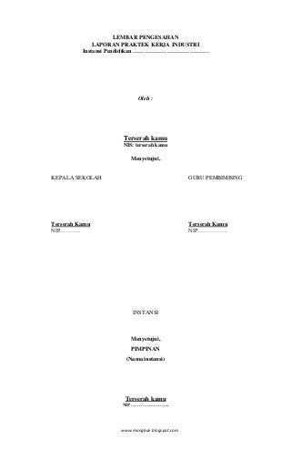 Detail Contoh Lembar Pengesahan Laporan Pkl Nomer 27