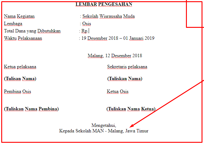 Detail Contoh Lembar Pengesahan Proposal Nomer 35