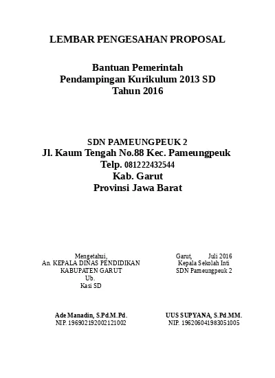 Detail Contoh Lembar Pengesahan Proposal Nomer 37