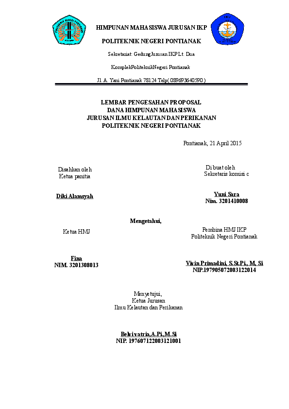Detail Contoh Lembar Pengesahan Proposal Nomer 47