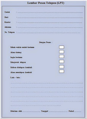 Detail Contoh Lembar Pesan Telepon Nomer 42