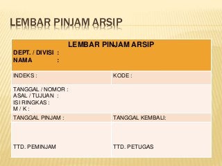 Detail Contoh Lembar Pinjam Arsip Nomer 8