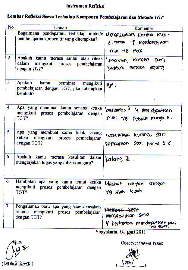 Detail Contoh Lembar Refleksi Nomer 24