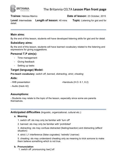 Detail Contoh Lesson Plan Nomer 18