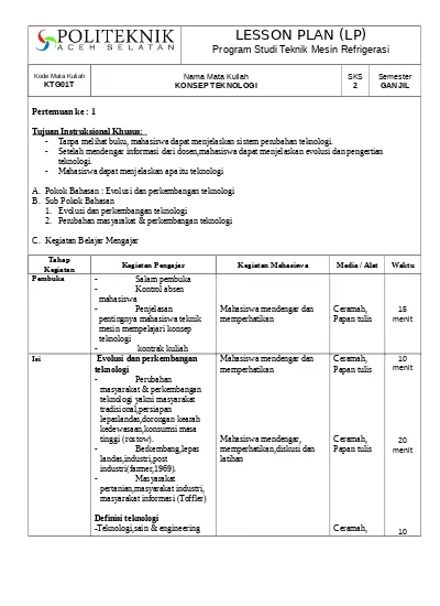 Detail Contoh Lesson Plan Nomer 20