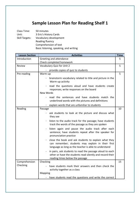 Detail Contoh Lesson Plan Nomer 22