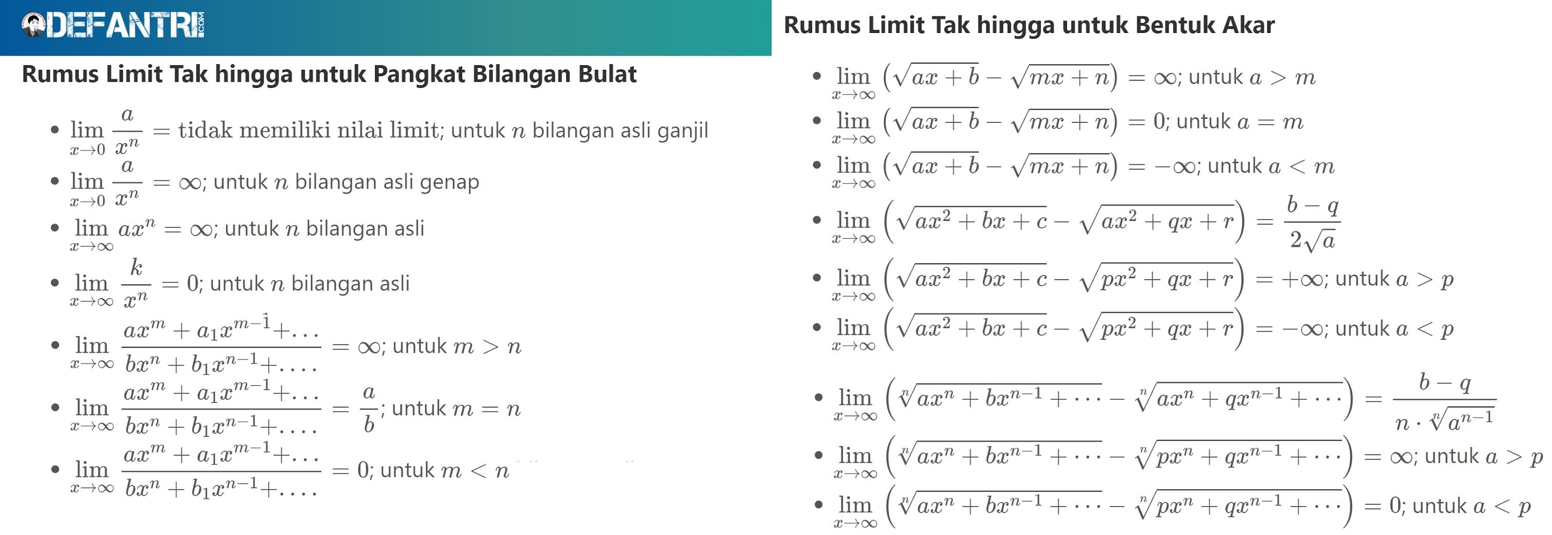 Detail Contoh Limit Tak Hingga Nomer 15