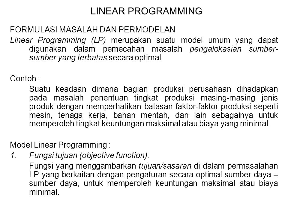 Detail Contoh Linear Programming Nomer 14