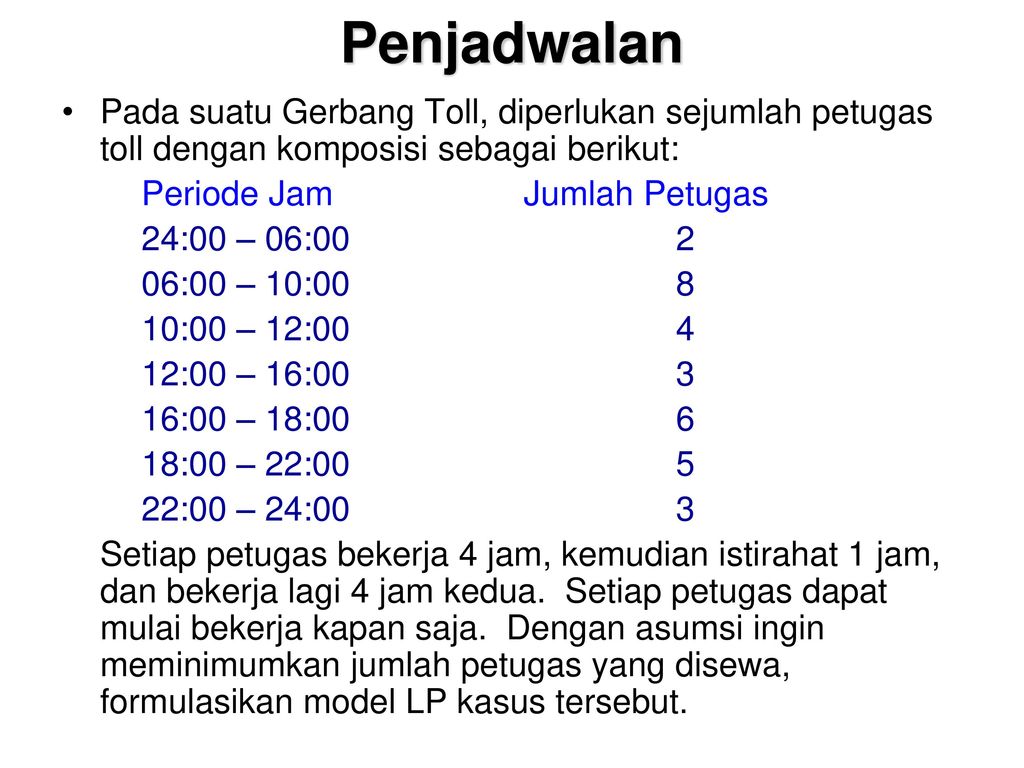 Detail Contoh Linear Programming Nomer 29