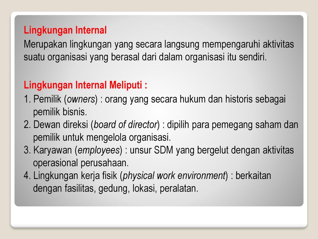 Contoh Lingkungan Internal - KibrisPDR