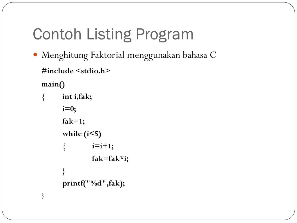 Detail Contoh Listing Program Nomer 11