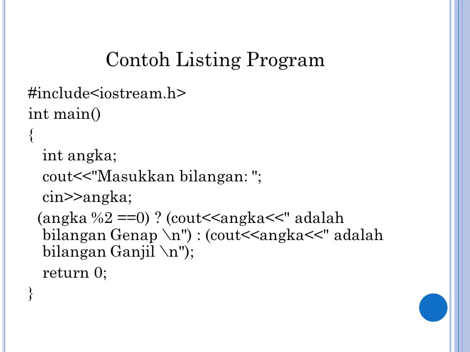 Detail Contoh Listing Program Nomer 24