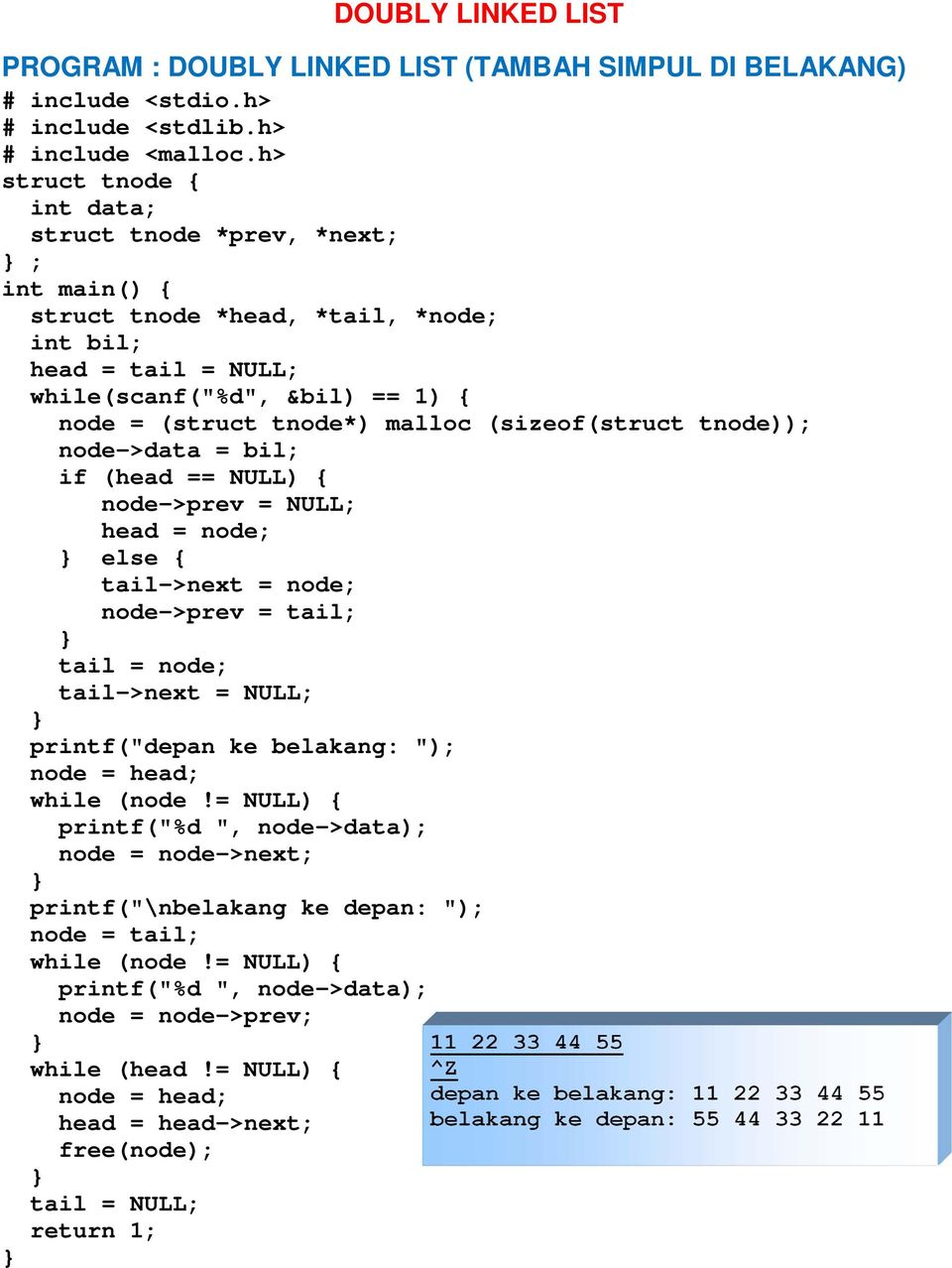 Detail Contoh Listing Program Nomer 52