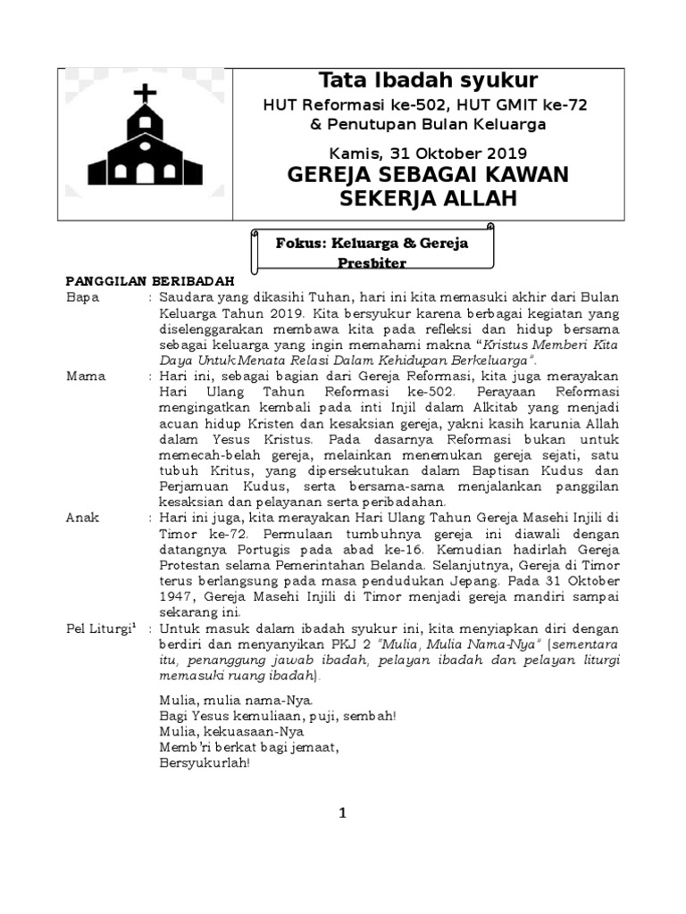 Detail Contoh Liturgi Ibadah Kristen Protestan Nomer 17