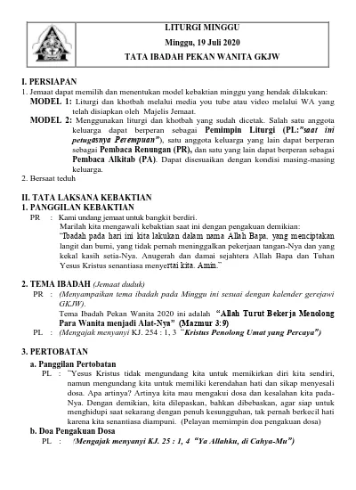 Detail Contoh Liturgi Ibadah Singkat Nomer 4