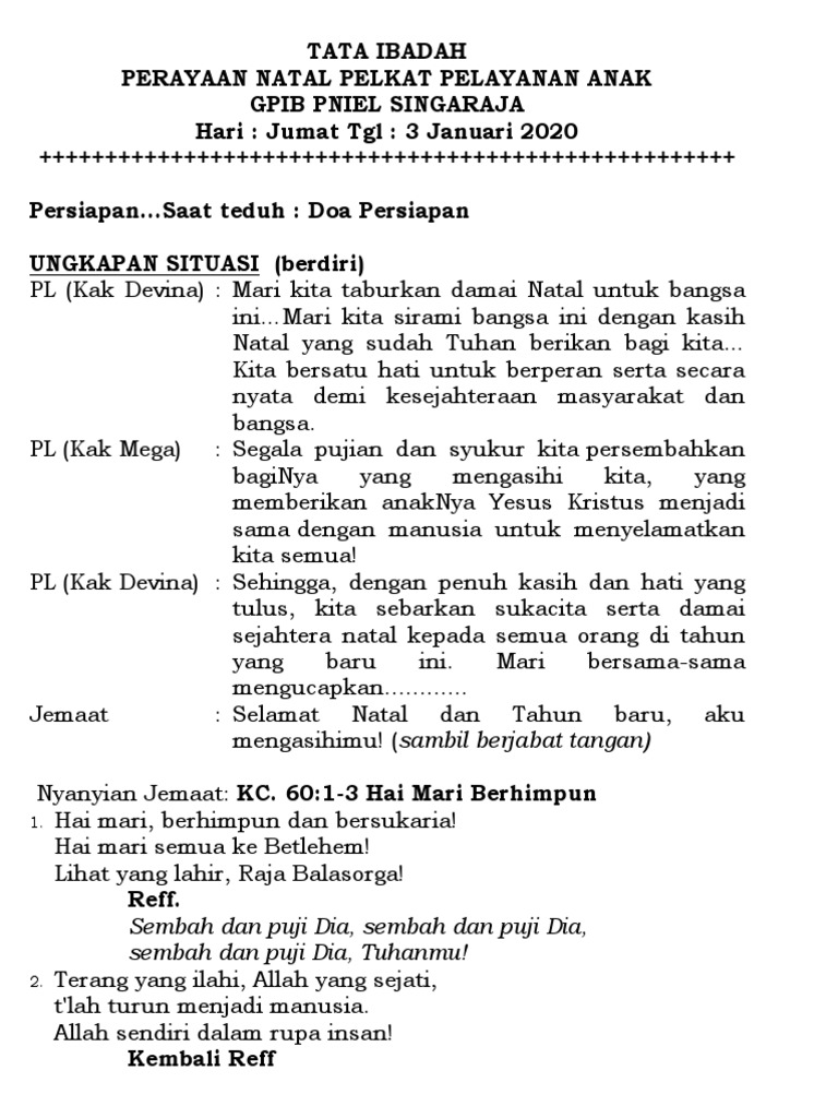 Detail Contoh Liturgi Natal Nomer 29