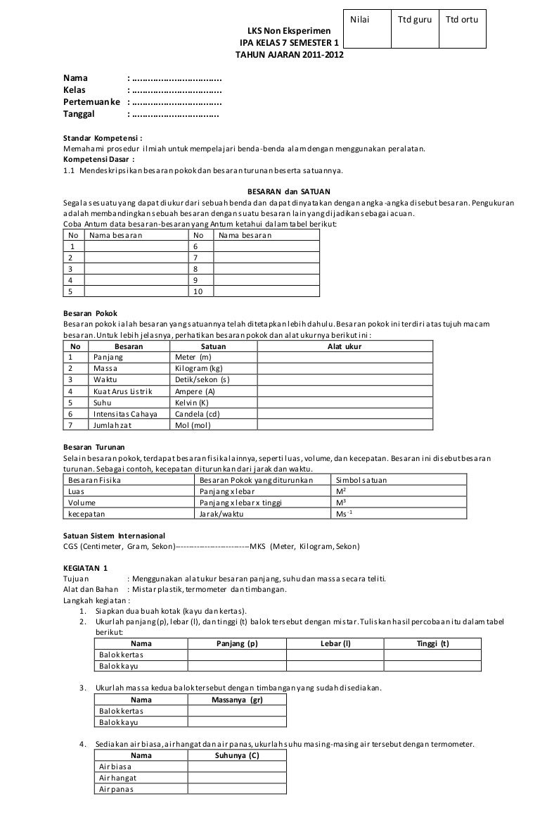 Detail Contoh Lkpd Ipa Smp Kurikulum 2013 Nomer 15