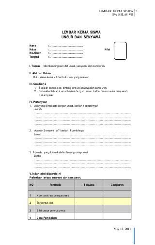 Detail Contoh Lkpd Ipa Smp Kurikulum 2013 Nomer 38