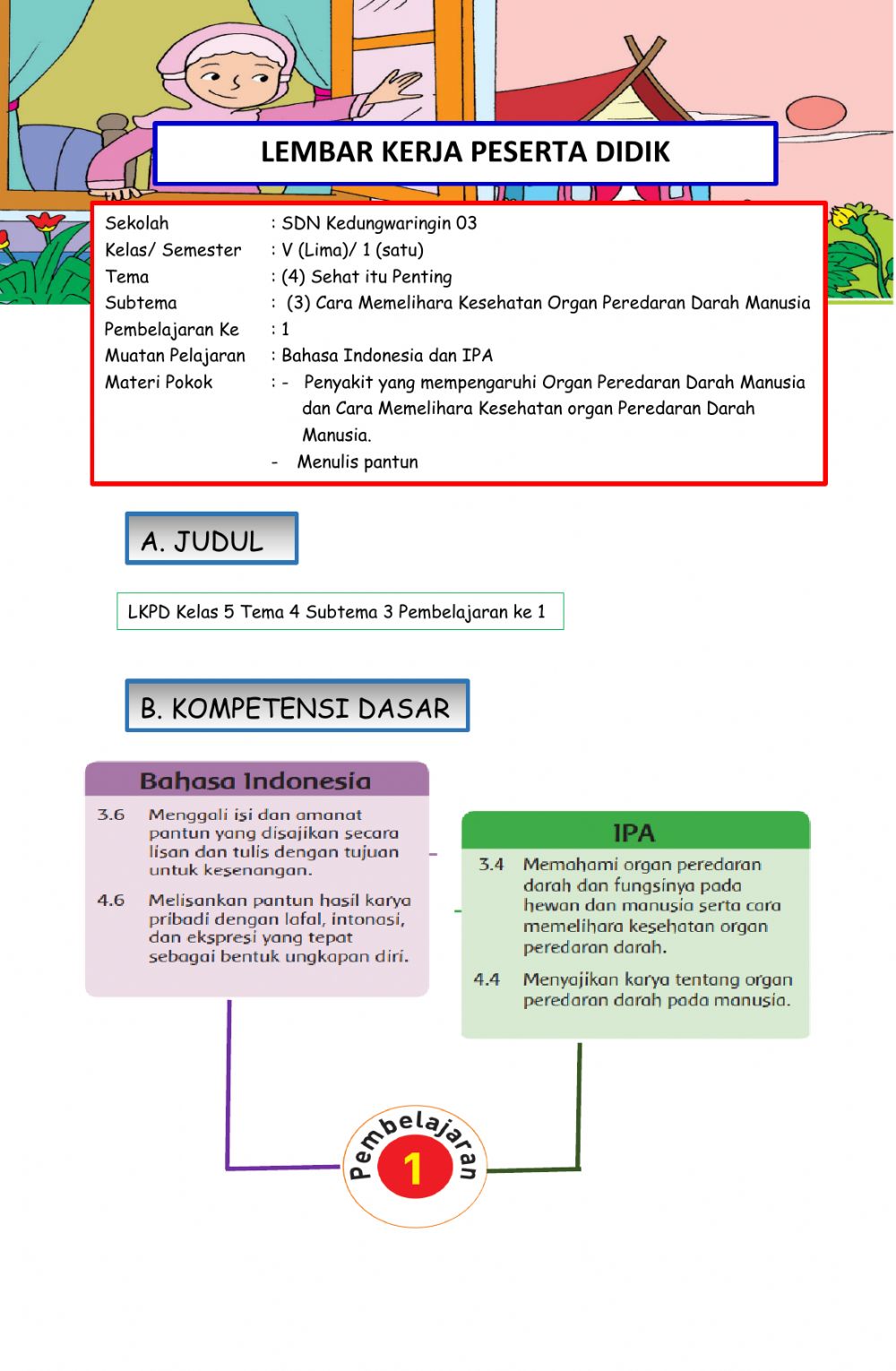 Detail Contoh Lkpd Sd Kelas 1 Nomer 9