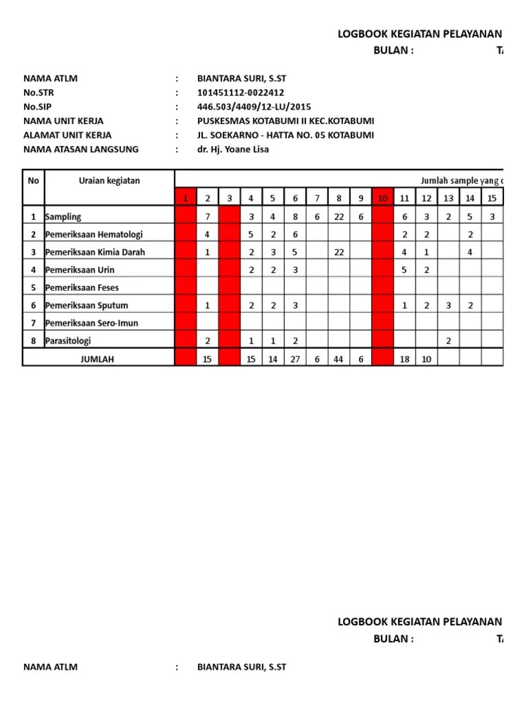 Detail Contoh Log Book Penelitian Nomer 32