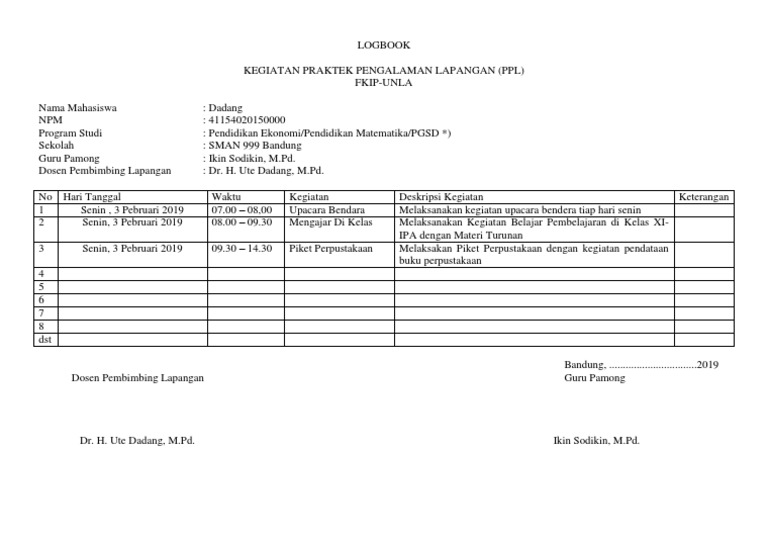 Detail Contoh Logbook Penelitian Nomer 22