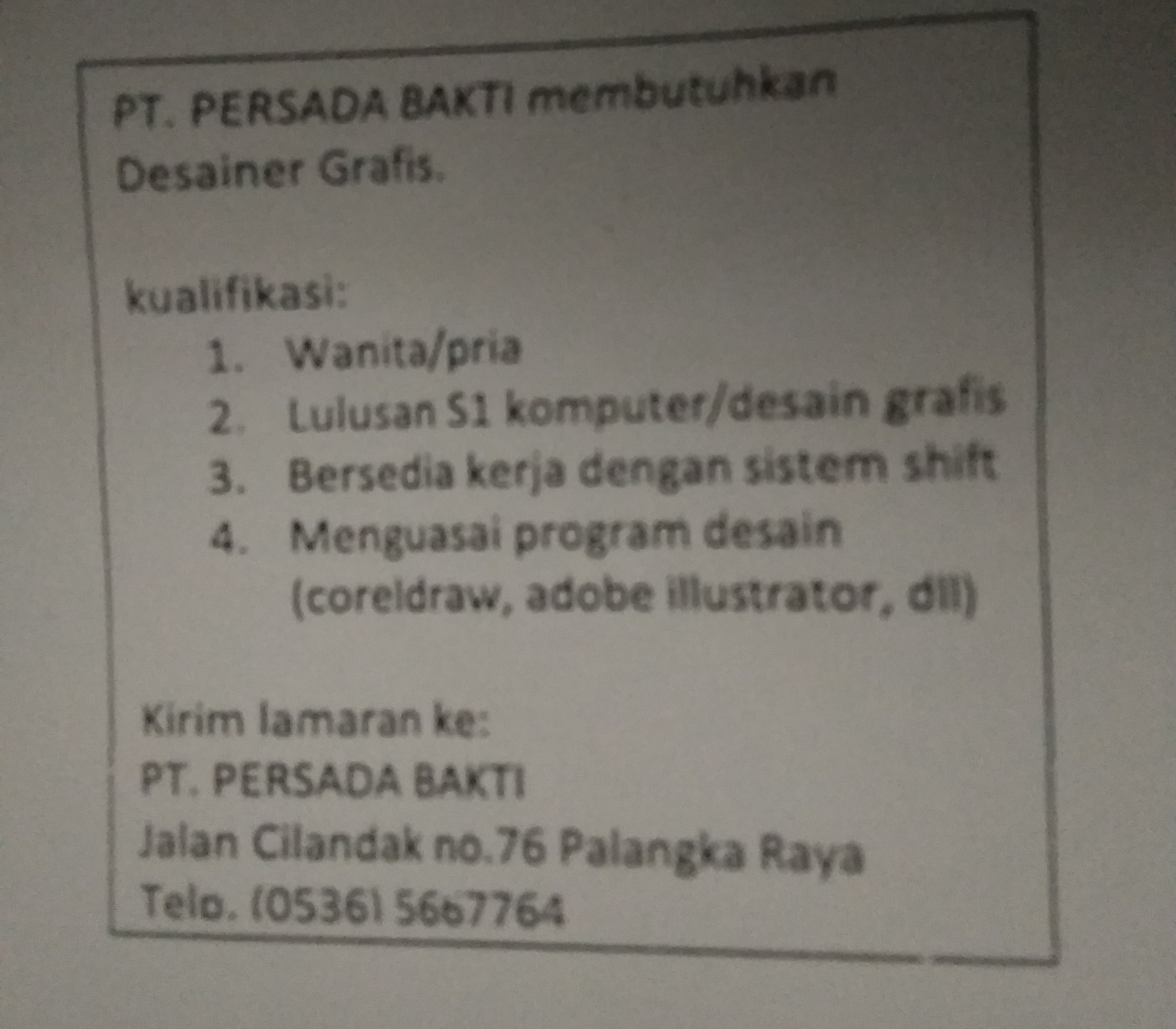 Detail Contoh Lowongan Pekerjaan Di Koran Nomer 24